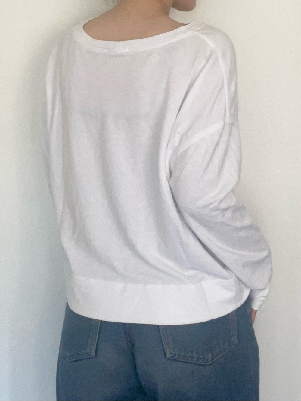 James Perse White Relaxed Crewneck Sweatshirt - Picture 2 of 5